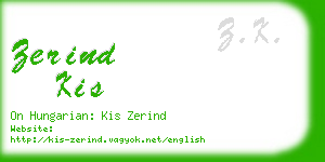 zerind kis business card